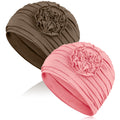 BCHRTOIP 2 Pcs Chemo Headwear for Women Soft Chemo Hats Cancer Headwear Elastic Cancer Cap for Cancer Patient with Hair Loss